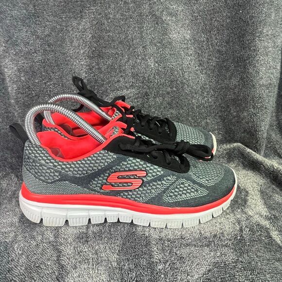 Skechers Track Glendor sneakers Women Size 7- Grey / hot pink/coral - Picture 3 of 8